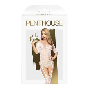Penthouse - Sugar Drop Suspender Bodystocking Costume S-L (White) Costumes 4061504004969 CherryAffairs