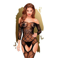 Penthouse - Top Notch Long Sleeved Lace Bodystocking Costume S-L (Black) Costumes 4061504005201 CherryAffairs