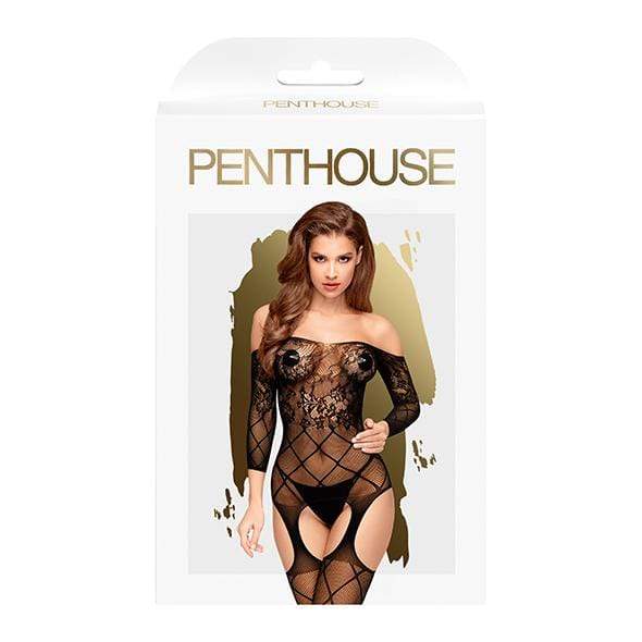 Penthouse - Top Notch Long Sleeved Lace Bodystocking Costume S-L (Black) Costumes 4061504005201 CherryAffairs