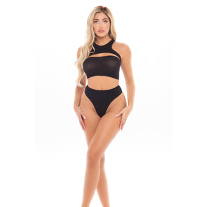 Pink Lipstick - Divine 3Pc Bandeau Lingerie Set O/S (Black) Lingerie Set 0196018285246 CherryAffairs