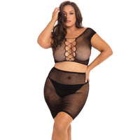 Rene Rofe - Back Story 2Pc Skirt Costume Set Queen (Black) Dresses 017036633874 CherryAffairs