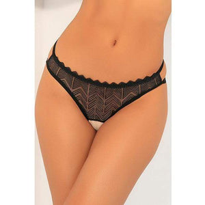 Rene Rofe - Exquisite Trap Crotchless Panty S/M (Black) Crotchless Panties 017036772689 CherryAffairs