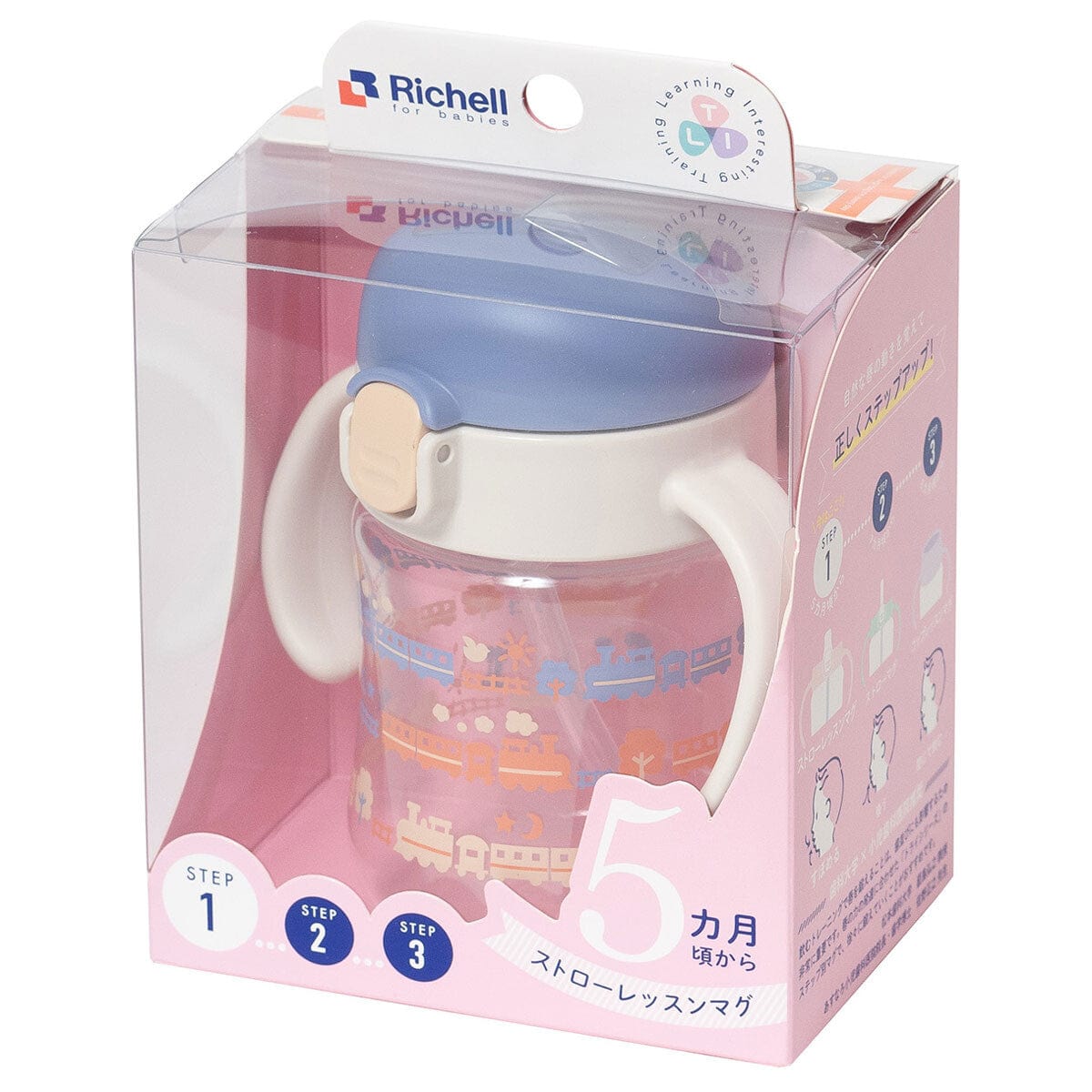 Richell - T.L.I Baby Stage 1 Try Sippy Spout Clear Training Water Bottle Mug Baby Water Bottle CherryAffairs