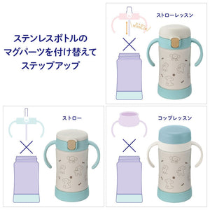 Richell - T.L.I Baby Step Up Clear and Stainless Steel Training Water Bottle Mug Set Baby Water Bottle Set 4945680203647 CherryAffairs