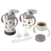 Richell - T.L.I Baby Step Up Clear and Stainless Steel Training Water Bottle Mug Set Baby Water Bottle Set 4945680203647 CherryAffairs