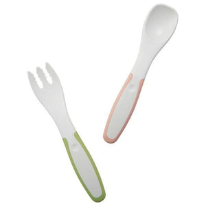 Richell - T.L.I Stage 3 Baby Self Feeding Spoon and Fork Set Baby Spoon and Fork 4973655215548 CherryAffairs