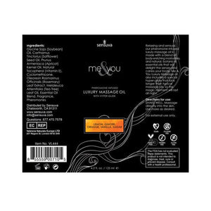 Sensuva - Me and You Pheromone Infused Luxury Massage Oil 4.2 oz (Sugar/Citrus) Massage Oil 625988384 CherryAffairs