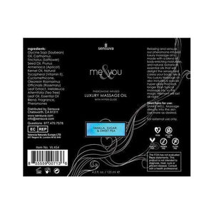 Sensuva - Me and You Pheromone Luxury Massage Oil Vanilla Sugar Sweet Pea 4.2oz Massage Oil 855559007136 CherryAffairs