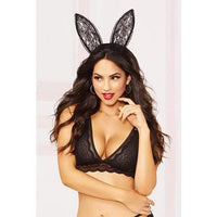 Seven til Midnight - Lace Bunny Ears O/S (Black) - Zush.sg