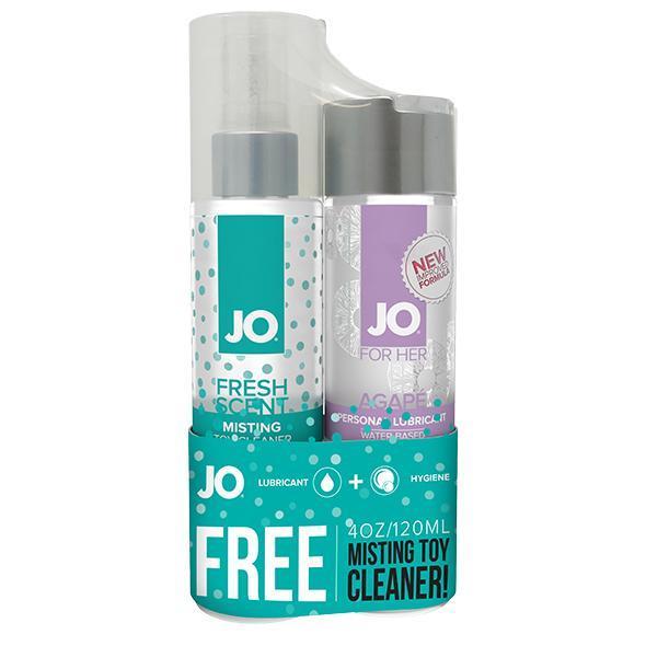 System JO - For Her Agape Water Based Lubricant 120 ml with FREE Misting Toy Cleaner 120ml | Zush.sg