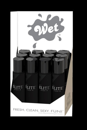 Wet - Elite Hybrid Personal Lubricant Display 12 pcs 30ml (Black) | Zush.sg