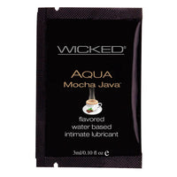 Wicked - Aqua Mocha Java Flavored Water Based Lubricant Sachet 3ml Lube (Water Based) 713079903102 CherryAffairs