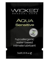 Wicked - Aqua Sensitive Hypoallergenic Water Based Lubricant Sachet 3ml Lube (Water Based) 713079902013 CherryAffairs