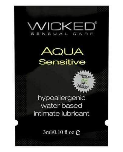 Wicked - Aqua Sensitive Hypoallergenic Water Based Lubricant Sachet 3ml Lube (Water Based) 713079902013 CherryAffairs