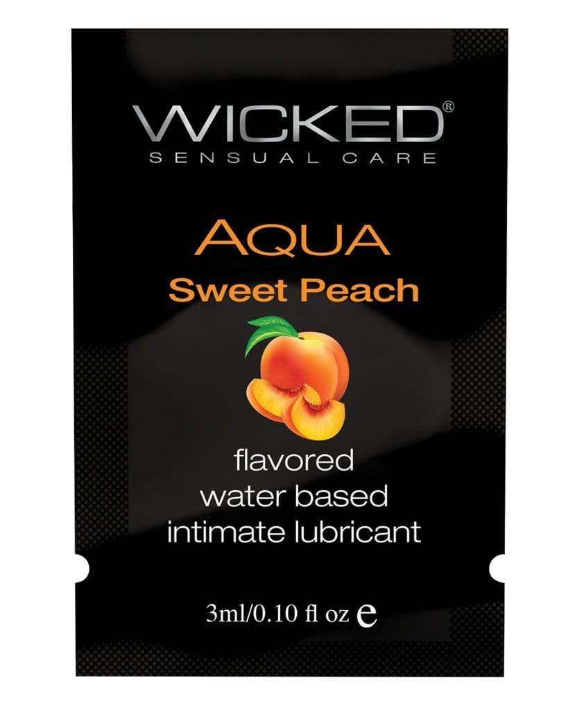 Wicked - Aqua Sweet Peach Flavored Water Based Lubricant Sachet 3ml -  Zush.sg